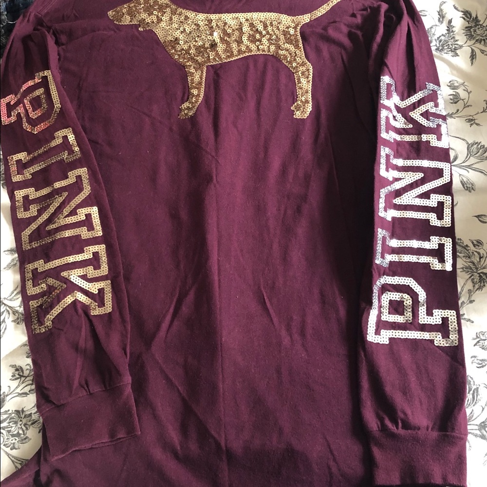 Pink long sleeve bling shirt